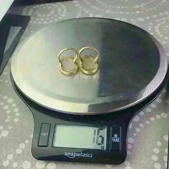 Vintage Gold-toned rose quartz light gree jade stone rings size 7 and si… - Picture 16 of 17